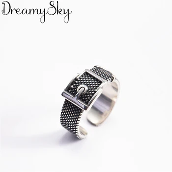 

DreamySky Wholesale Real 925 Sterling Silver Belt Rings For Women Big Antique Rings Finger Jewelry High Quality