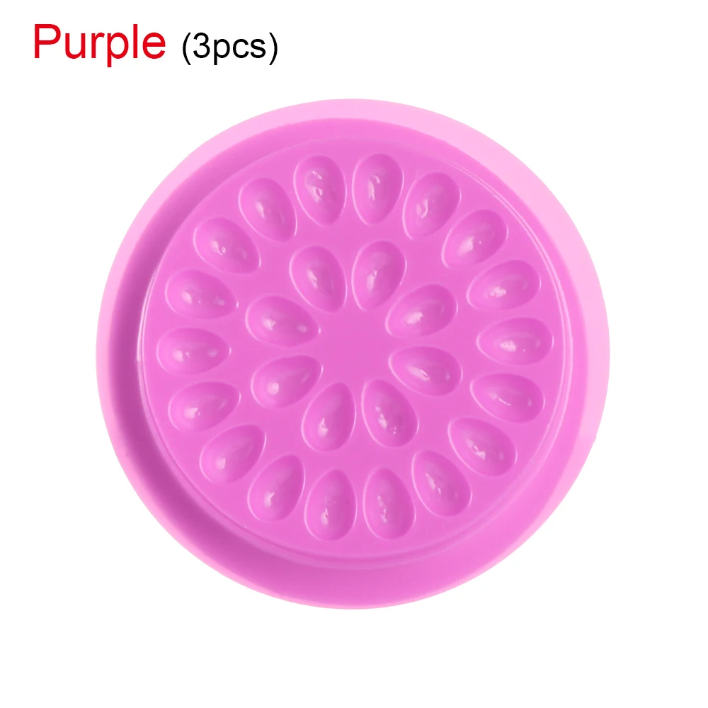 3pcs purple Пластиковая клеевая прокладка в форме цветка, клеевая Подушечка для наращивания ресниц, накладные ресницы, клеевой держатель, клей, паллет, инструменты - Цвет: 3pcs purple