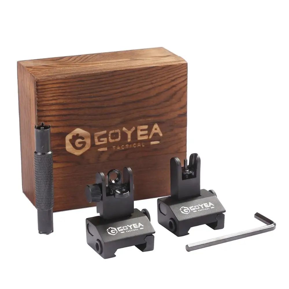 

Goyea Tactical Flip Up Backup Sights Rapid Transition Backup Front and Rear Iron Sight Includes Front Sight Adjustment Tool