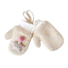 Плюшевые толстые теплые детские зимние перчатки, Детские теплые толстые вязаные перчатки с рисунком для мальчиков и девочек L1127