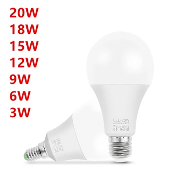 10 sztuk lampa LED E14 E27 AC 220V żarówka LED reflektory LED lampa stołowa 3W 6W 9W 12W 15W 18W 20W tanie i dobre opinie NoEnName_Null CN (pochodzenie) Żarówki LED