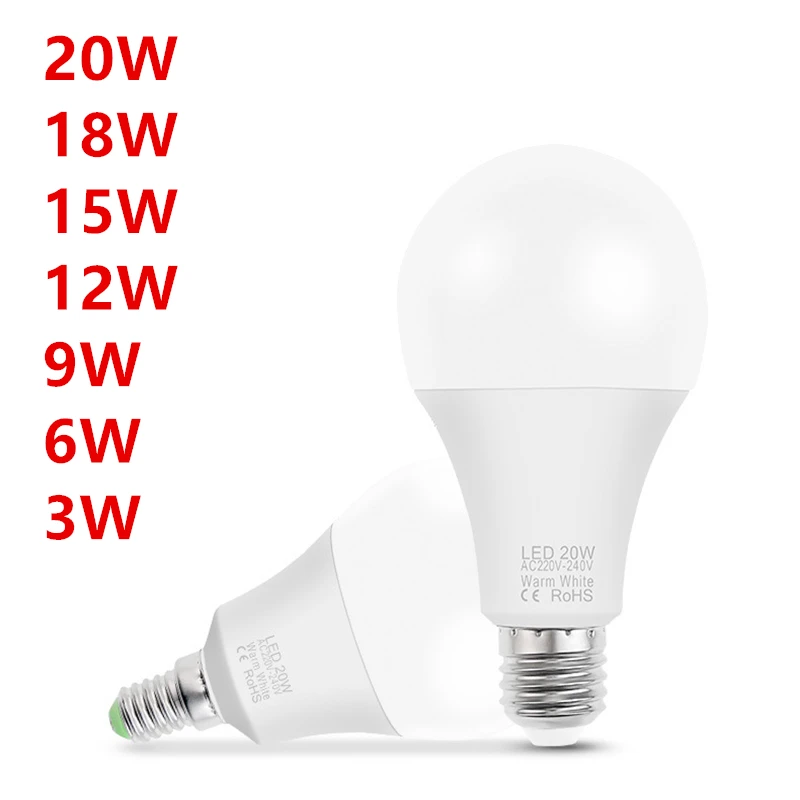 

10PCS LED lamp E14 E27 AC 220V LED bulb Light LED Spotlight Table lamp 3W 6W 9W 12W 15W 18W 20W
