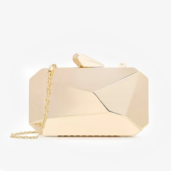 

Women'S Bags New Gold Fashion Evening Bag Box Wallets For Women Chain Shoulder Messenger Bag Cosmetis Purse Bolsa Banquet