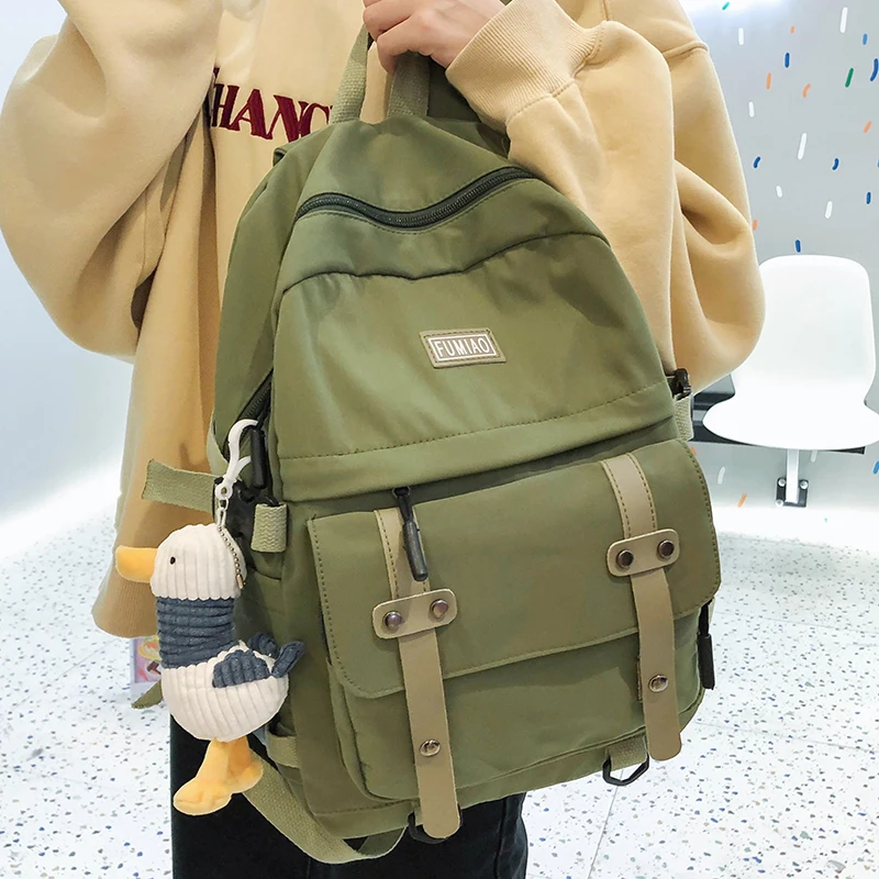 

HOCODO Waterproof Nylon Backpack Women 2020 Solid Color School Bag For Teenage Girl Anti-Theft Travel Bagpack Women'S Backpacks