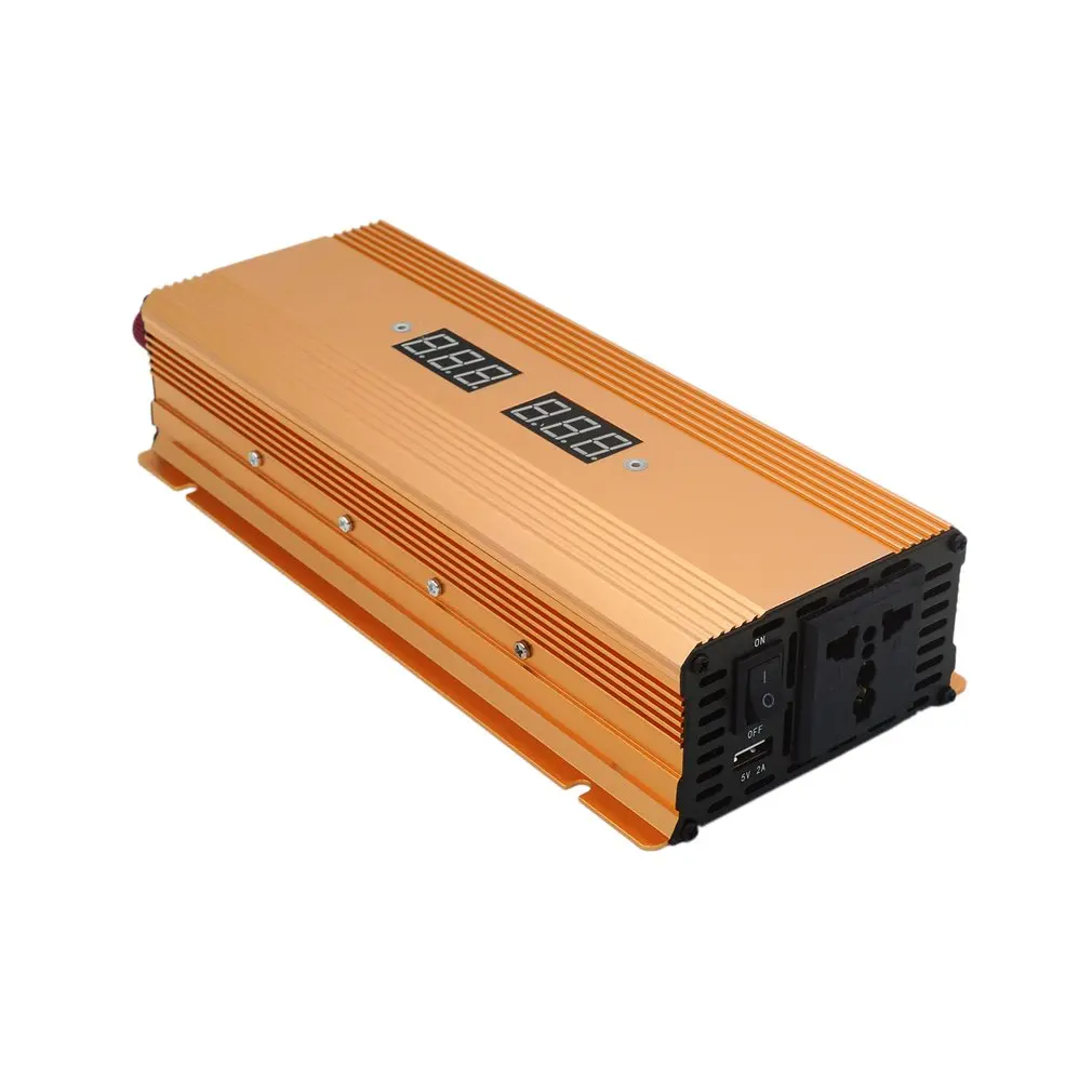 2000 Вт профессиональный автомобильный инвертор питания DC12V к AC110V алюминиевый сплав двойной USB конвертер высокого преобразования