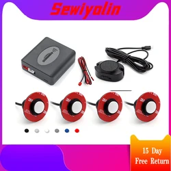Sensor de parqueo para automóvil, dispositivo de alarma plano para aparcamiento de coche, original, de 13mm, profundidad ajustable, 16mm, con sistema de sonido, ajuste en parachoques delante y trasero