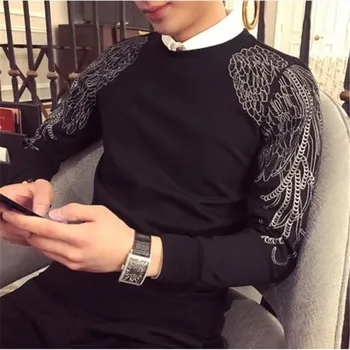 

Silver Swing Embroider Sweatshirt 2018 Autumn Luxury Sequins Moleton Masculino Ropa De Hombre 2018 Sudaderas Hombre Fancy Hoodie