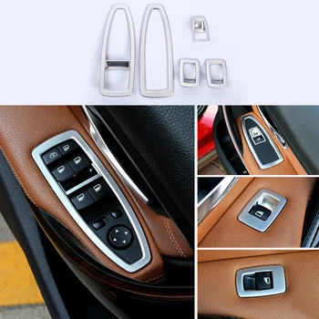 

5x Chrome ABS Window Lift Button Frame Cover Trim For BMW 3 Series F30 F31 13-18 & 3GT F34 14-19 & 4 Series 4dr F36 14-19