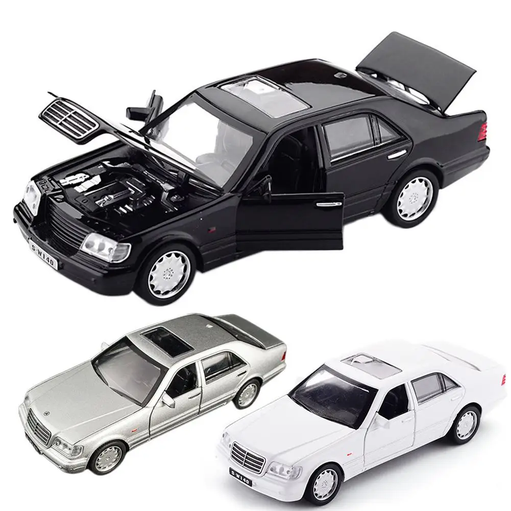 1:32 игрушка для Mercedes-Benz S-W140 сплав модель автомобиля звуковой свет оттягивающий игрушечный автомобиль