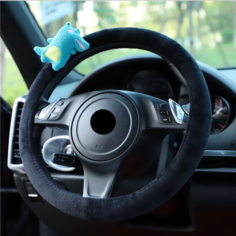 Динозавр/Крыса плюшевый чехол рулевого колеса автомобиля милый мультфильм универсальные аксессуары для интерьера набор женщин/мужчин 4 дизайн автомобильные Чехлы Новинка