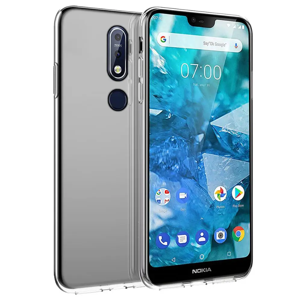 Чехол для Nokia 7 1 прозрачный силиконовый Ударопрочный Мягкий чехол из ТПУ Plus 8 2 6 X7 X6