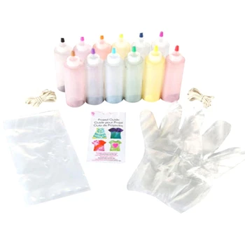 

12 Bottles Tulip Permanent One Step Tie Dye Set DIY Kits For Fabric Textile Craft Clothes For Solo Projects Dyes Paint