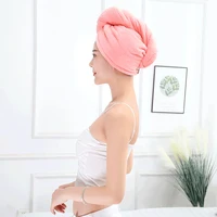 Bath Towels  Bath Wrap Hat Quick Bathrobe Terry Hair Fast Drying Dryer Towel Lady Turban Microfiber Towel For Bathroom Women Cap 4