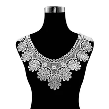 

Lace Embroidered Collar Hollow Out Applique Neckline Neckband Fake Collar Solid Color Sewing Supplies Water Soluble Lace Collars
