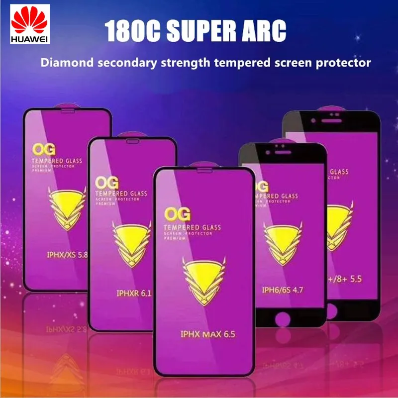 

OG High Quality Big Curved Tempered Glass Huawei Mate 30 Enjoy10 Y8S Honor 20 Lite View 30 Pro 30 Mobile Phone Protective Film