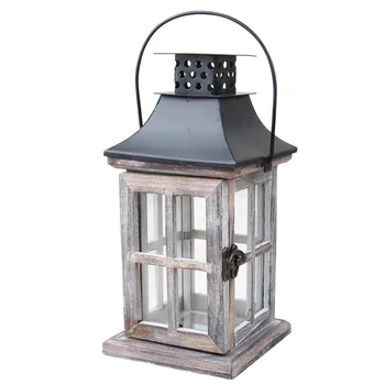 

Vintage European Style Decoration Hanging Home Wood Metal Exquisite Garden Candle Holder Gift Wedding Handmade Lantern