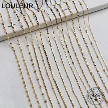 

Louleur Genuine 925 Silver Choker Necklace 30 Styles Variety Basic Stacking Clavicle Chain Necklace Silver 925 Chain Fit Diy Nec