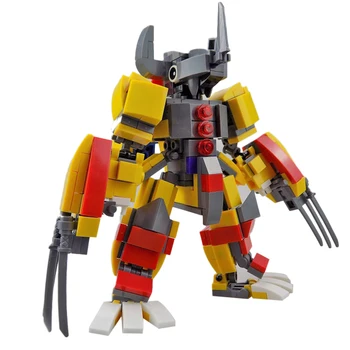 

326Pcs Moc Mecha Combat Tyrannosaurus Model Assembly Small Particle Building Blocks Educational Toy Set For Children Toys-Yellow