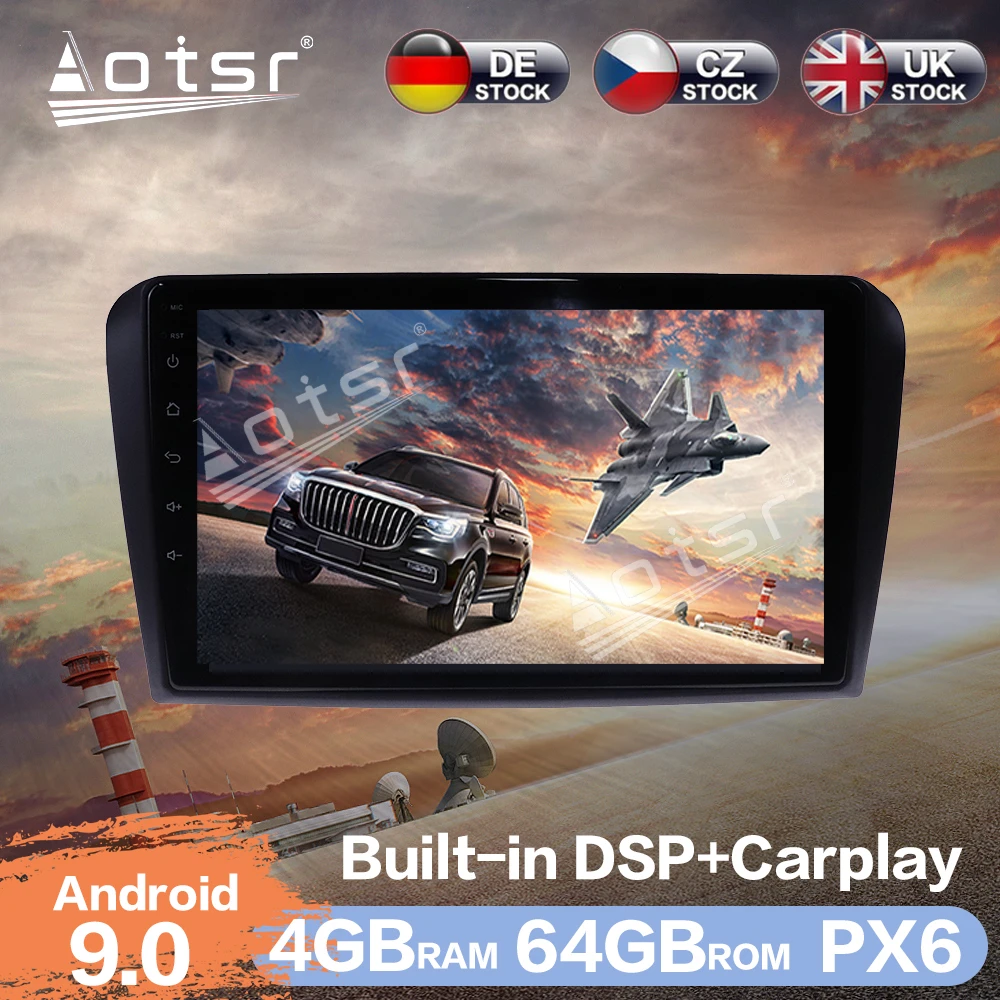 Автомобильный мультимедийный DVD плеер Aotsr Android 9 0 4 Гб + 64 ГБ радио GPS навигация DSP