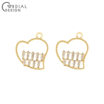 

Cordial Design 50Pcs 21*24MM Jewelry Accessories/Earring Findings/Charms/Heart Shape/Hand Made/DIY Making/Rhinestone Pendant
