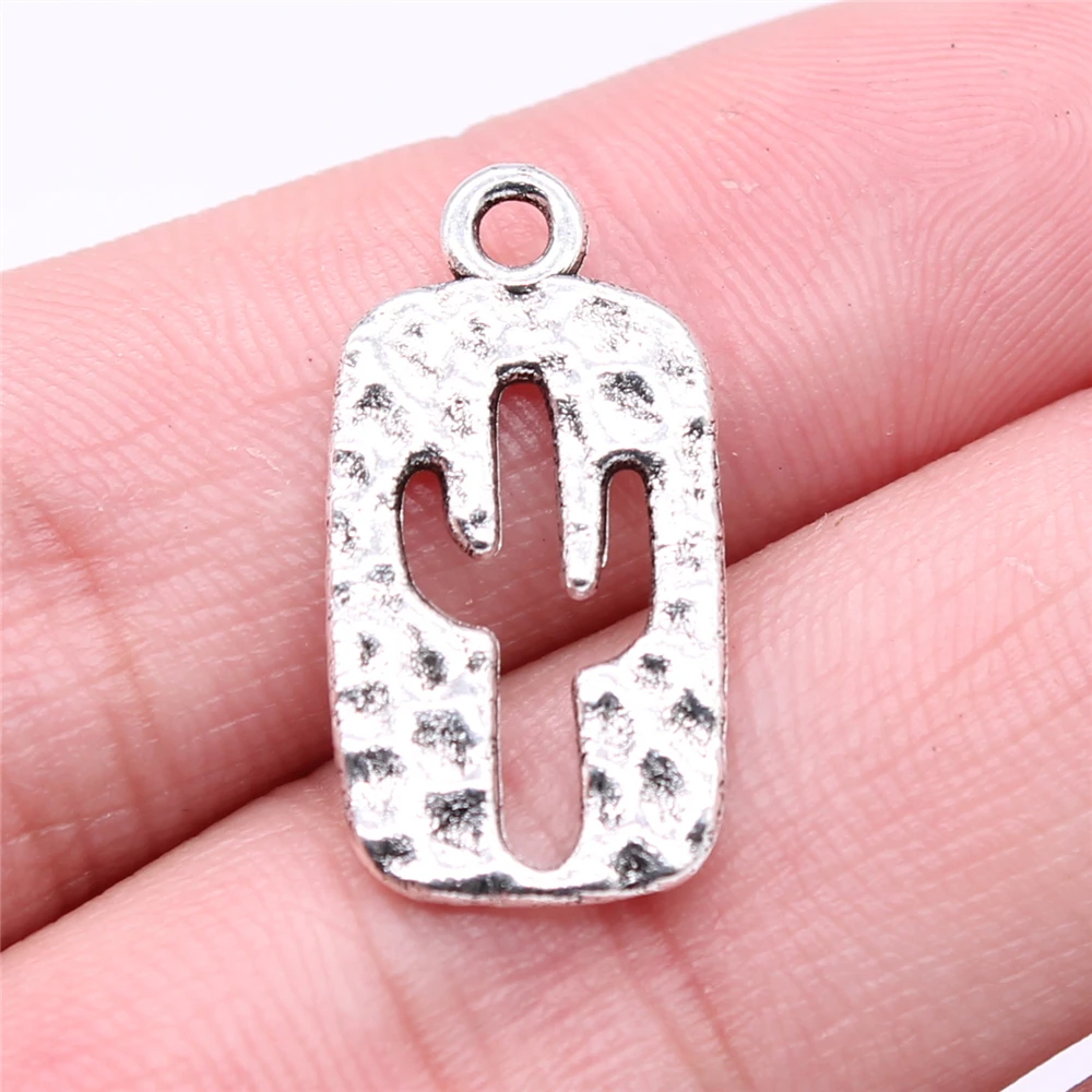 

WYSIWYG 20pcs 24x12mm Cactus Charms Antique Silver Color For DIY Jewelry Making Zinc Alloy Charms Pendant Jewelry Findings