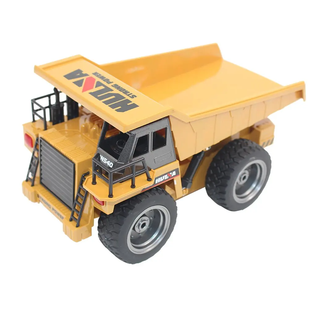 1540 1:18 6CH Die-Cast Alloy Remote Control Dump Truck Engineering Truck Static Model Caterpillar Wheel Kids Educational Toy