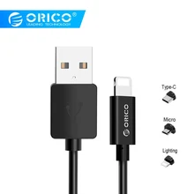 ORICO USB кабель для Iphone 8 7 6s plus X Ipad зарядный кабель USB с подсветкой синхронизировать мобильный телефон зарядное устройство Шнур адаптер данных 1 м