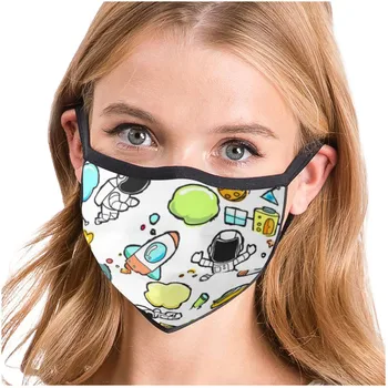 

1PC/10pcs Adult Face Mask Unisex Breathable Planet Space Astronaut Printing Reuse Mask Awashable Face Mask Cubre Bocas Lavable