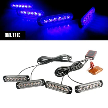 

Blue/Amber Car 24-LED Strobe Flash Light Dash Emergency Warning Lamp Kit IP65 Waterproof Stylish Car Accessory