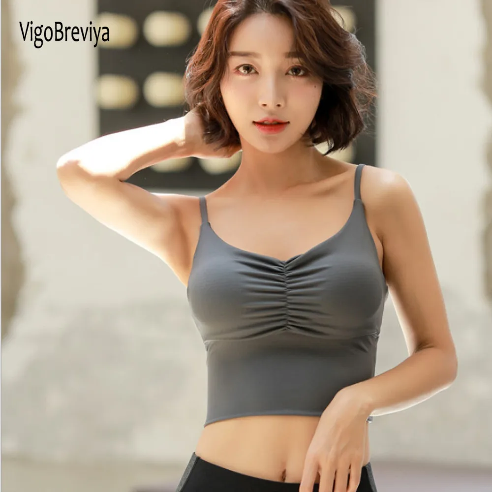 

VigoBreviya Women High Impact Push Up Seamless Sports Bra Female Sport Top Crop Workout Fitness Wear For Yoga Gym Brassiere Vest