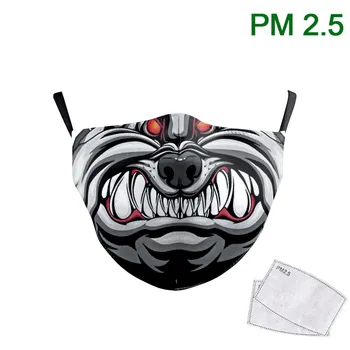 

Skull Big Mouth Animal Print Face Mask For Kids Masks PM 2.5 Protective Dust Mask Fabric Washable Children Mouth-Muffle