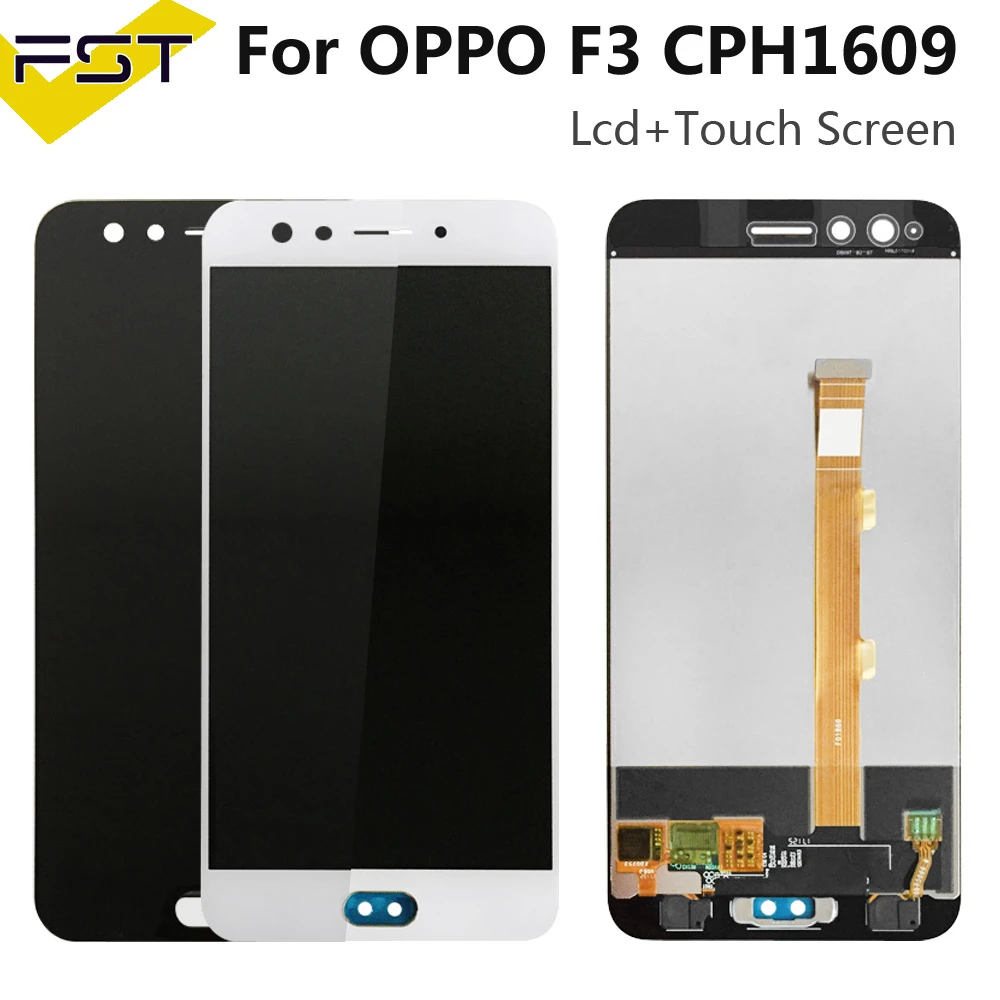 5.5 inch White/Black For Oppo F3 CPH1609 LCD Display Touch Screen Digitizer Assembly Replacement Parts+Tools lcd cell phone