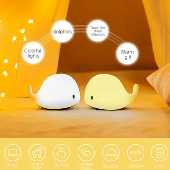 

USB Baby Room LED Night Lights Cartoon Whale Night Light Kids Bedroom Table Sleeping Lamps Children Christmas Sleep Lamp Gift