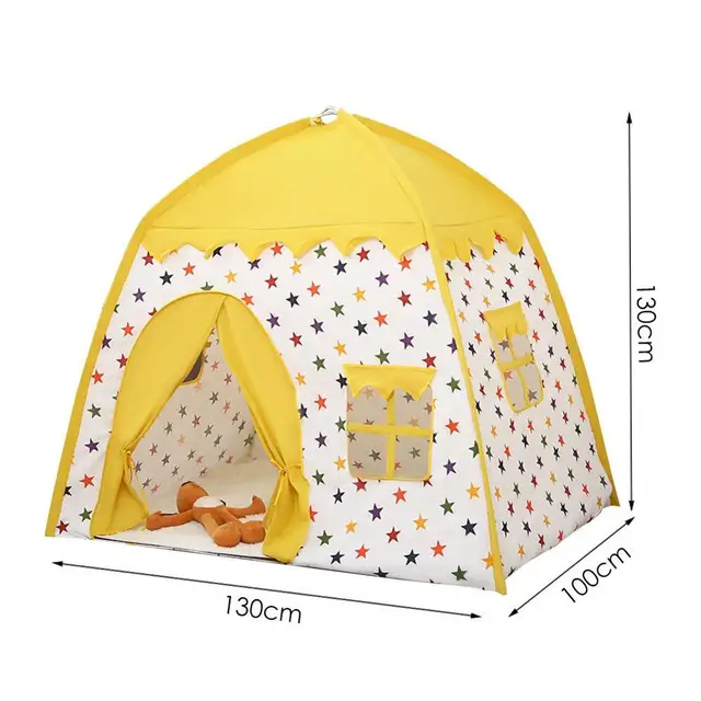 130*100*130cm Kids Indoor Outdoor Castle Princess Tent Bed Little Castle Princess Oversized House Folding Game Birthday Gifts 6
