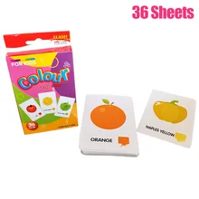 36 шт. дети распознавания формы животных цвет Обучающие карты когнитивные флэш-головоломки для детей раннего образования обучающие игрушки подарки#40