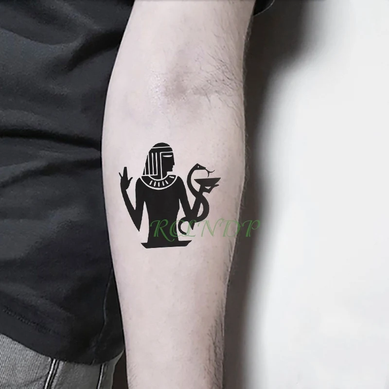 Водостойкая временная татуировка наклейка египетская Anubis Jackal Tatto наклейка s флэш-тату поддельные татуировки рука для детей Девушки Мужчины Женщины - Цвет: Цвет: желтый