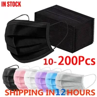 10-200PC Pink Purple BLACK Disposable Face Mask Red Mouth Masks Dustproof Personal Mask 3ply Ear Loop Anti-PM2.5 Masks mascarill 1