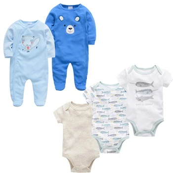 

Kavkas Roupas Bebe De Newborn Baby Boys Rompers 100% Cotton Infant Girl Jumpsuits Overalls 5pcs Jumper Toddler Onesies Set 0-12M