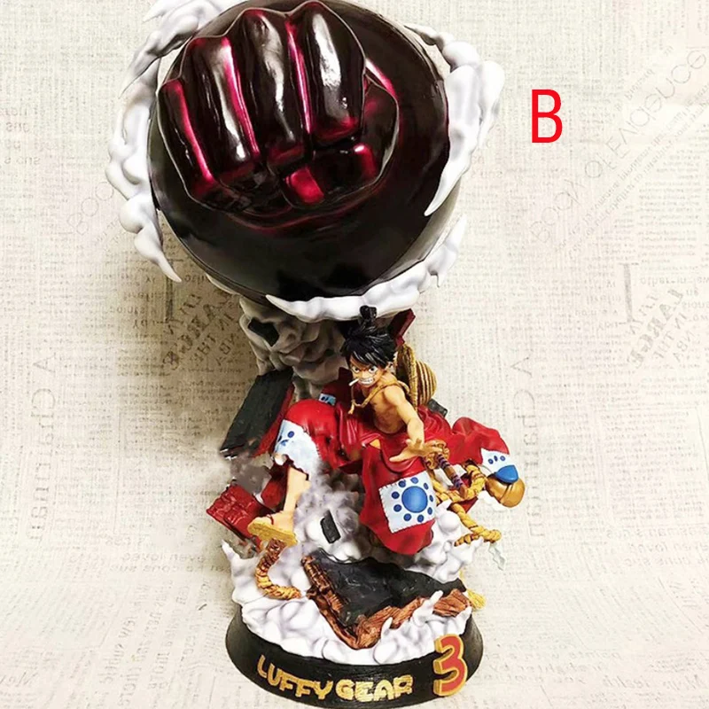 50 см one piece GK статуя Луффи кимоно Ver. Полный-длина шестерни третий ПВХ фигурка игрушки - Цвет: B no box