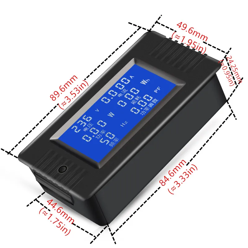 Peacefair однофазный цифровой измеритель мощности AC220V напряжение тока ватт коэффициент мощности частота счетчик энергии PZEM-022 с катушкой CT