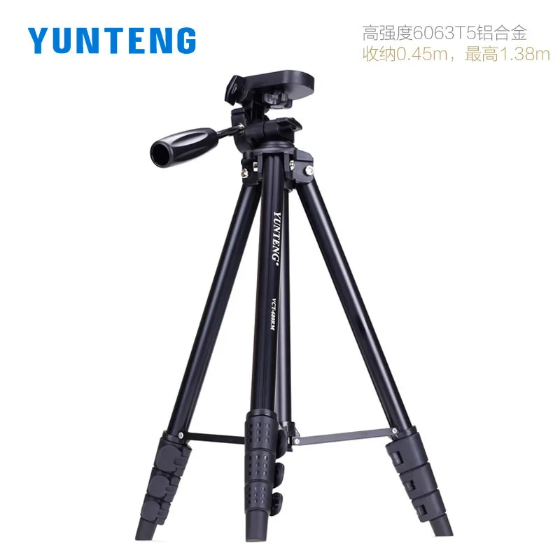 

YUNTENG 680 Aluminum Tripod Flexible Tripod 4 Sections With Universal Smartphone Mount Mini Tripod For Camera Sony ILDC Digital