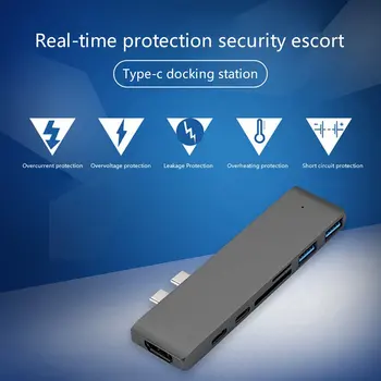 

USB 3,1 tipo-C a HDMI Adaptador 4K Thunderbolt 3, USB-C con Hub 3,0 SD TF lector PD para MacBook Pro/Air 2018/2019