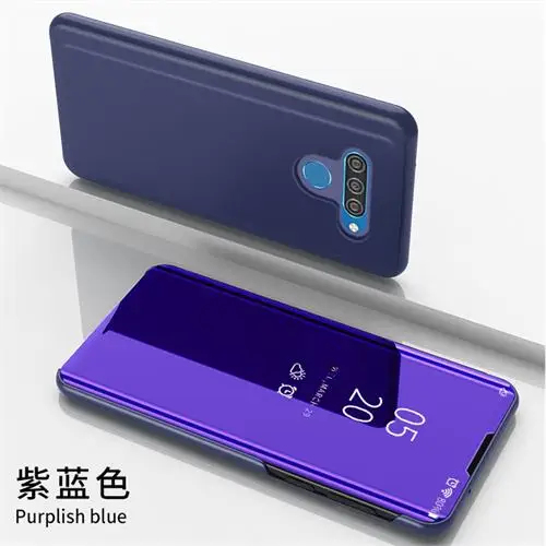 Purple Blue Противоударный чехол для LG Q60 роскошное умное зеркало флип-чехол для LG K50 Fundas для LG K12 Prime Coque LG K12 Max - Цвет: Purple Blue