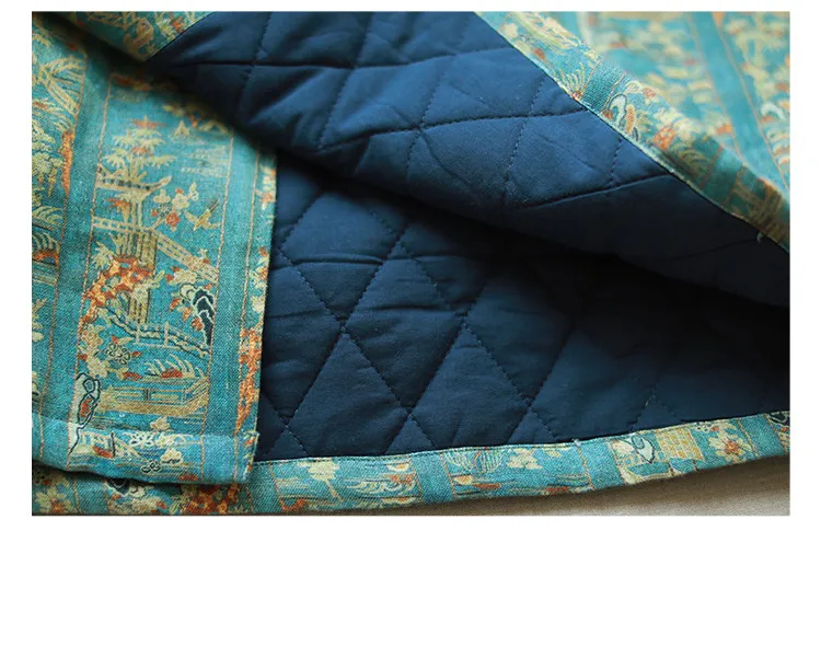 LZJN 2019 New Autumn Winter Short Padded Coats Chinese Style Contrast Color Bandage Quilted Thick Women Jacket Coat (14)