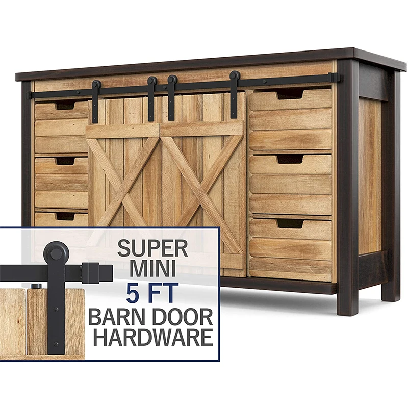 I-образная вешалка супер мини дверь сарая набор оборудования двойная скользящая