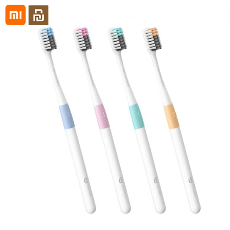 Ручная зубная щетка Xiaomi Dr.Bei с коробкой для путешествий 4 штуки цветная мягкой