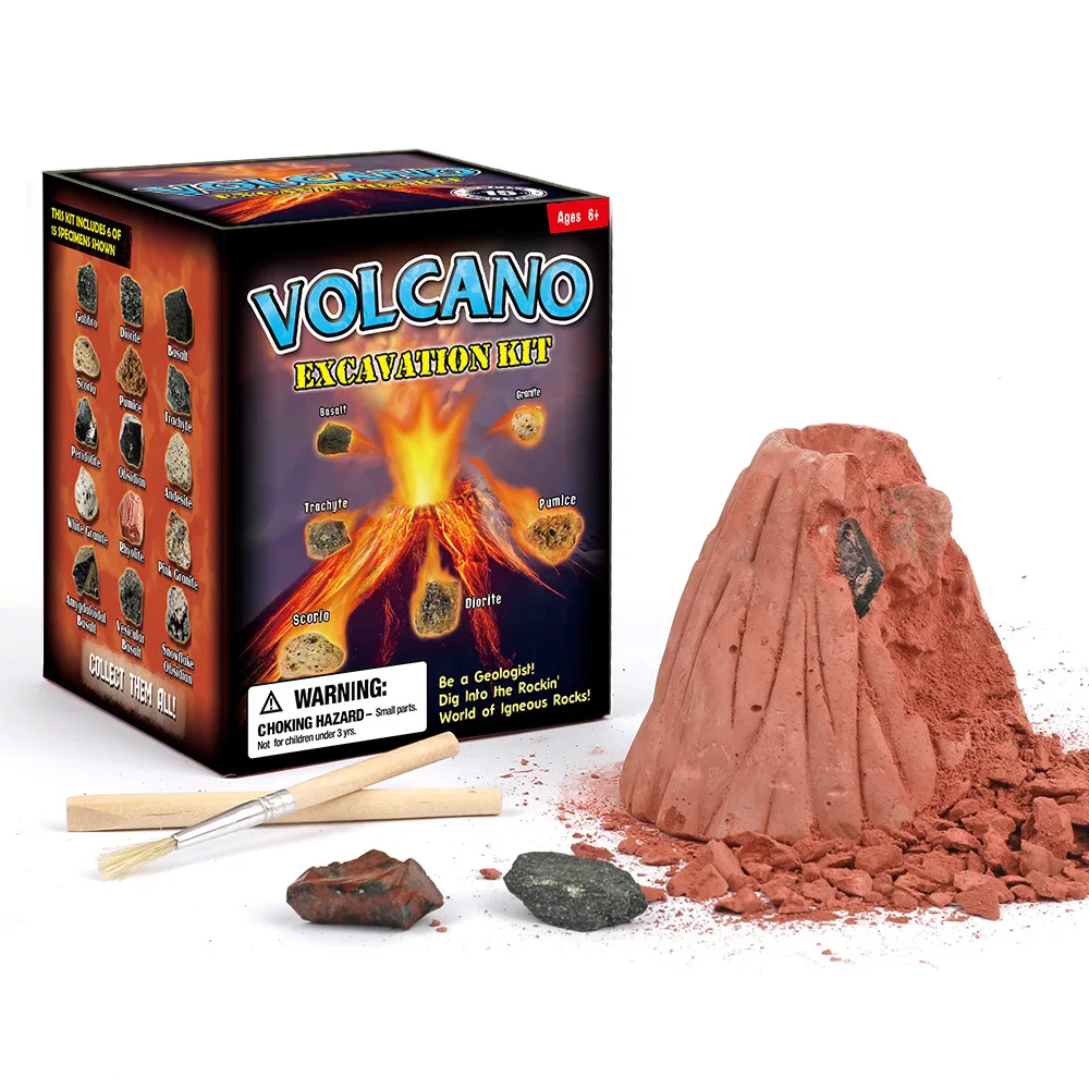 

Children's Excavation Toy Volcanic Eruption Stone DIY Puzzle Archeological Volcano Model Toys Education Kids Toy Birthday Gifts