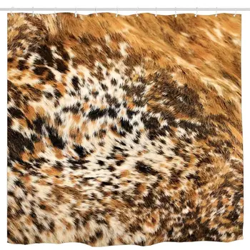 

Rustic Chic Country Western Longhorn Cowhide Fur Prints Shower Curtain, Details Artistic Picture, Cloth Fabric Bathroom Decor
