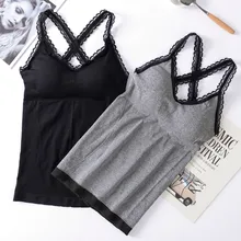 Сексуальный женский тонкий сплошной цвет кружева беспроводной бесшовный мягкий спагетти Strpas Танк Лето без рукавов жилет Camisole Топы# p3