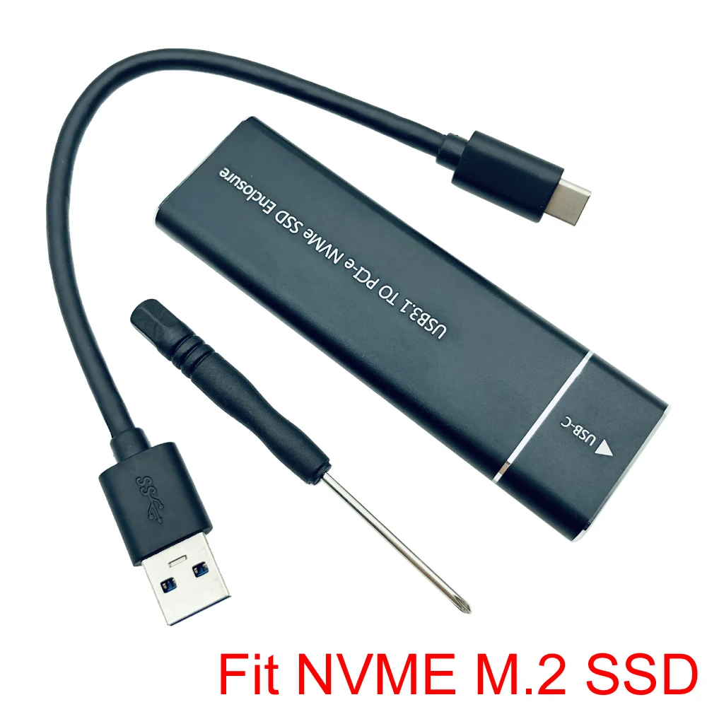 USB 3,1 для M.2 NVME PCIe SSD корпус, NVME M-Key для type C чехол-адаптер для nvme SSD, USB3.1 для M.2 NGFF SATA SSD чехол - Цвет: Black M.2 NVME case